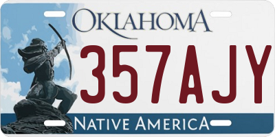 OK license plate 357AJY
