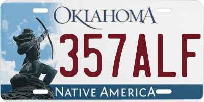OK license plate 357ALF
