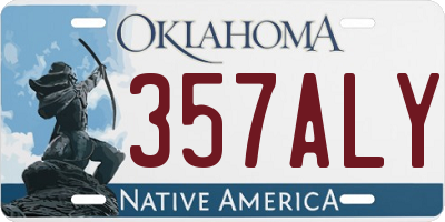 OK license plate 357ALY