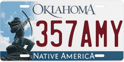 OK license plate 357AMY