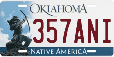 OK license plate 357ANI