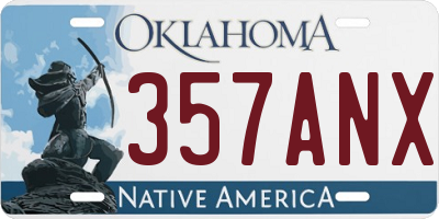 OK license plate 357ANX