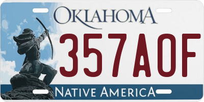 OK license plate 357AOF