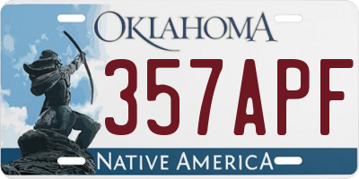 OK license plate 357APF