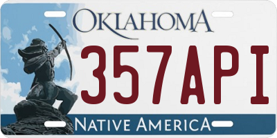 OK license plate 357API