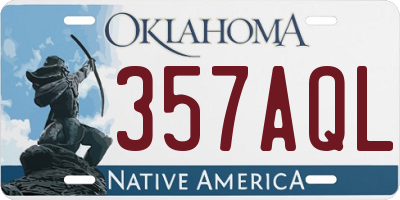 OK license plate 357AQL