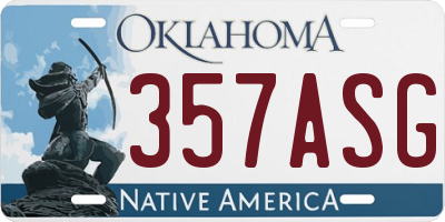 OK license plate 357ASG