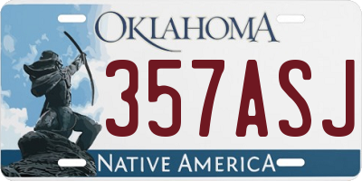 OK license plate 357ASJ