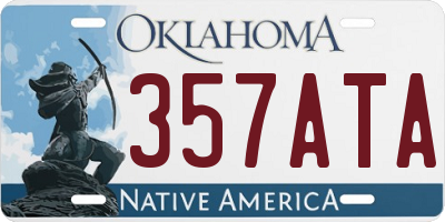 OK license plate 357ATA