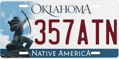 OK license plate 357ATN