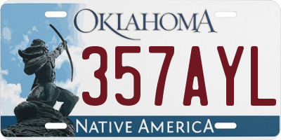 OK license plate 357AYL