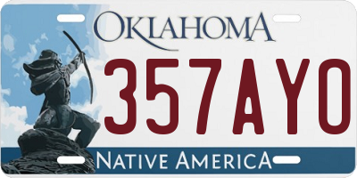 OK license plate 357AYO