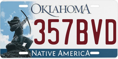 OK license plate 357BVD