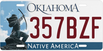 OK license plate 357BZF