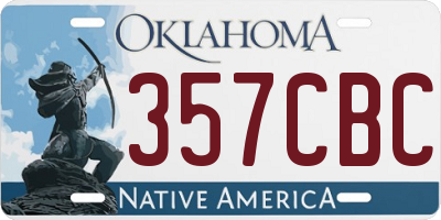 OK license plate 357CBC
