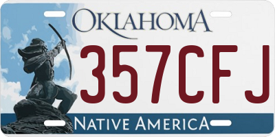OK license plate 357CFJ