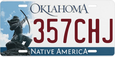 OK license plate 357CHJ