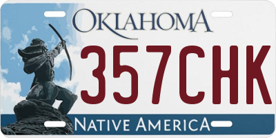 OK license plate 357CHK