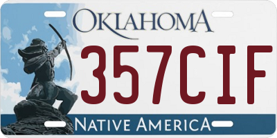 OK license plate 357CIF