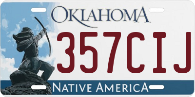 OK license plate 357CIJ