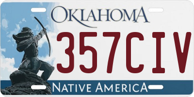 OK license plate 357CIV