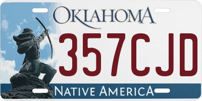 OK license plate 357CJD