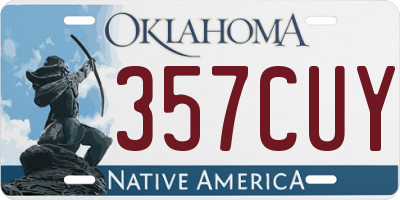 OK license plate 357CUY