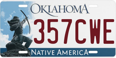 OK license plate 357CWE