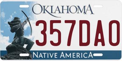OK license plate 357DAO