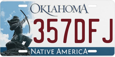 OK license plate 357DFJ