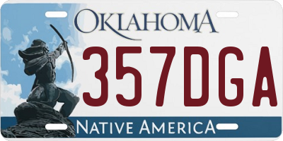 OK license plate 357DGA