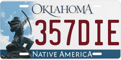OK license plate 357DIE