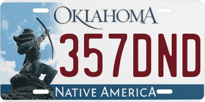 OK license plate 357DND