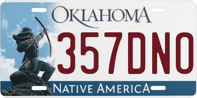 OK license plate 357DNO