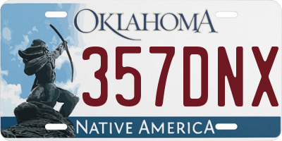 OK license plate 357DNX