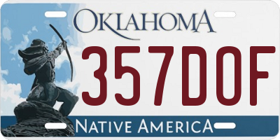 OK license plate 357DOF