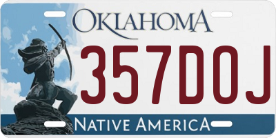 OK license plate 357DOJ