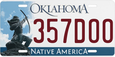 OK license plate 357DOO