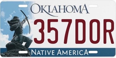 OK license plate 357DOR
