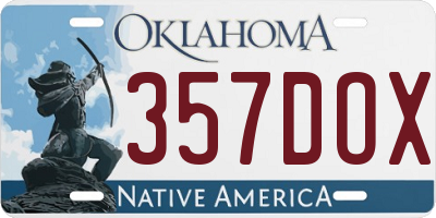 OK license plate 357DOX