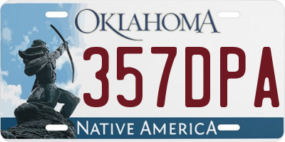 OK license plate 357DPA