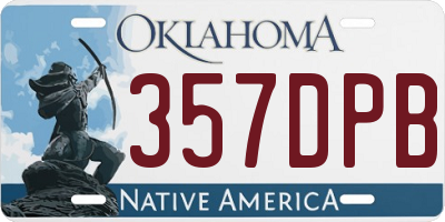 OK license plate 357DPB
