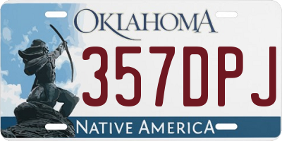 OK license plate 357DPJ