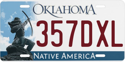 OK license plate 357DXL