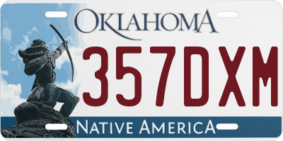 OK license plate 357DXM