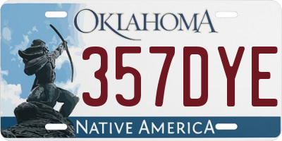 OK license plate 357DYE