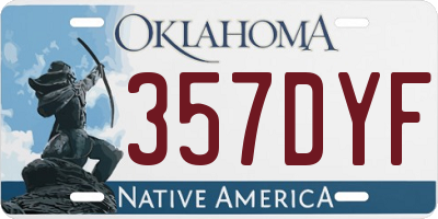 OK license plate 357DYF