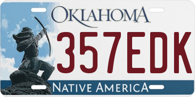 OK license plate 357EDK