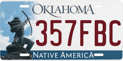 OK license plate 357FBC