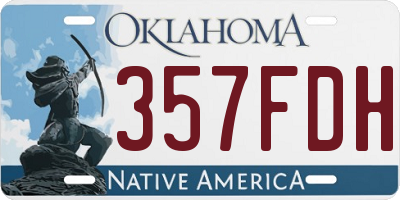 OK license plate 357FDH